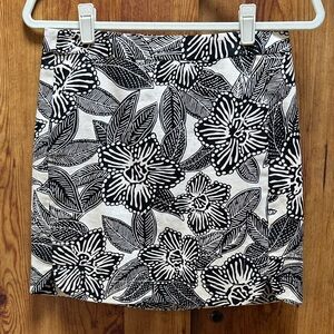 J. Crew Monochrome Floral Pencil Skirt